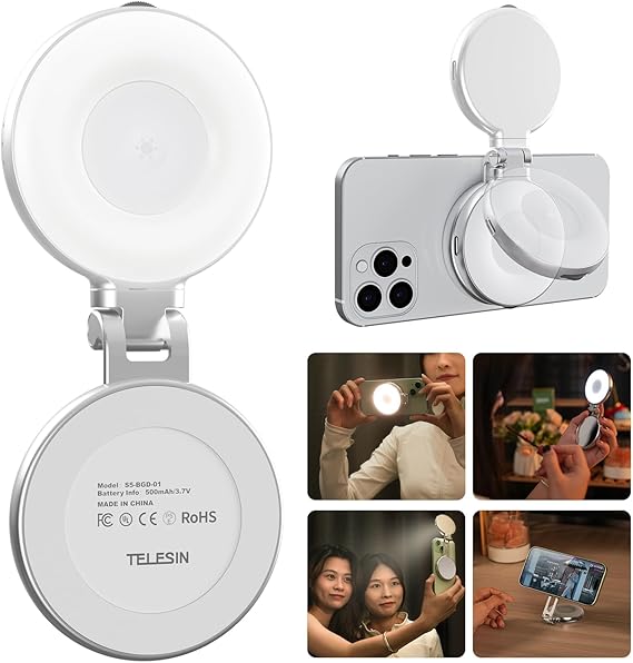 TELESIN C03 Magnetic Selfie Light, Phone Light for iPhone Magsafe