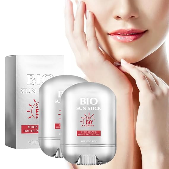 2 PCS Bio Sun Stick Peptide 9 Sun Sticks SPF50+ Pa+++ Portable Sunscreen Stick Pro UV Advanced Protection Refreshing Non Greasy And Easy To Apply Facial Sunscreens