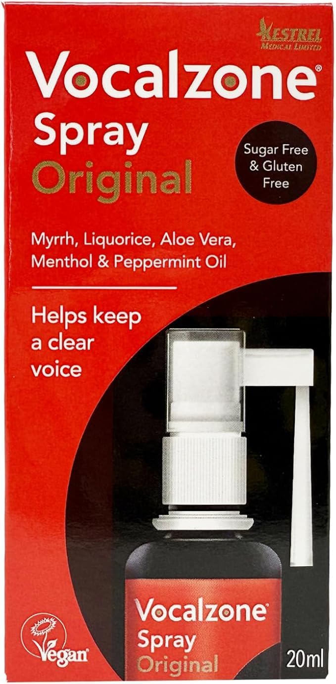 Vocalzone Spray Original 20ml - for Hard-Working Voices. Helps Keep a Clear Voice