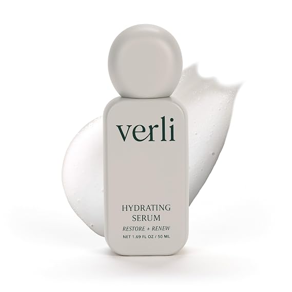 Verli Hydrating Face Serum with Snow Mushroom & Beta-Glucan | Moisturizing Botanical Skincare for Skin Repair & Plumping | Clean Daily Face Serum | Hyaluronic Acid Alternative, 1.69 fl oz
