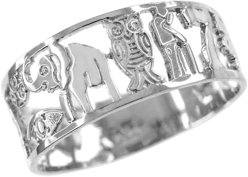 .925 Sterling Silver Good Luck Symbol Open Band Ring - Choose Size
