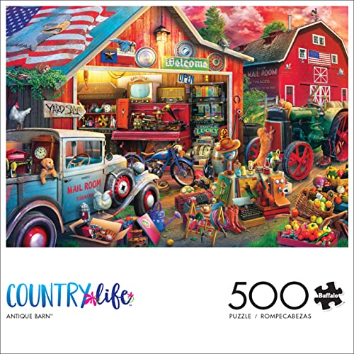 Buffalo Games - Antique Barn - Eduard - 500 Piece Jigsaw Puzzle for Adults - Charming Country Life Scene - Challenging Puzzle Perfect for Game Nights - Finished Size 21.25 x 15.00
