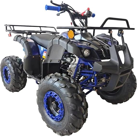 125cc ATV Fully Automatic Four Wheelers 4 Stroke Engine 7" Tires Quads for Kids Blue