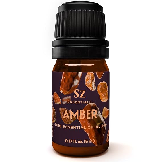 Amber Oil 100% Pure Essential Oil from Amber Resin 0.17oz/5ml | Rich, floral scent with smoky overtones Undiluted amber oil for skin, perfumery & aromatherapy Vegan, therapeutic grade