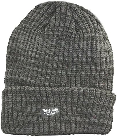 Milano Men's Insulation Beanie Knit Hat Black Gray
