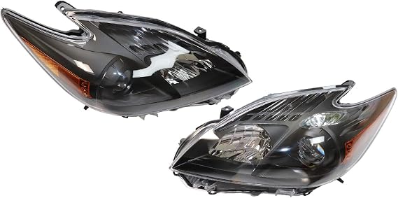 Halogen Model Headlights Headlamps FOR 2010-2011 For Toyota Prius Halogen Model Headlights Headlamps Lh & Rh Lamps,Black Shell Transparent Lens Assembly Driver & Passenger Side To Side Suit