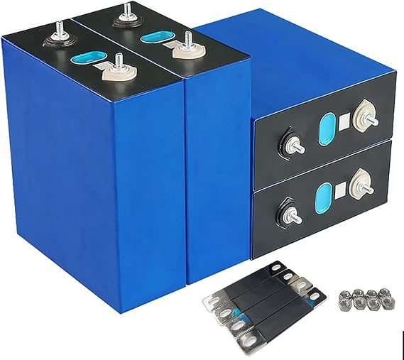 LiFePO4 Cells 3.2V 304Ah EVE Battery 4pcs Grade A Deep Cycle Lithium Iron Phosphate Rechargeable Battery with QR Code,Screws and Connectors,Power Supply for Solar Systems,Golf Cart,Motor,Off Grid