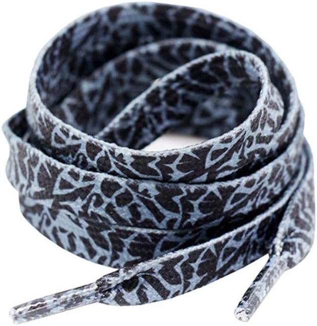 47" Colorful Printed Shoelaces Wide Flat Shoe Laces for Sneakers Casual Shoes Fashion Accessories