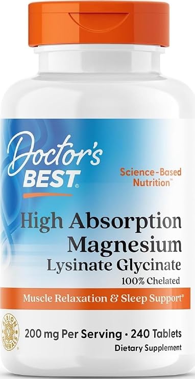 Doctor's Best High Absorption Magnesium Glycinate Lysinate, 240 Count
