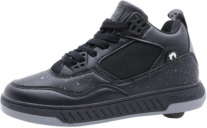 Beppi Roller Sneakers for Girls & Boys Skate Shoes with Wheels Black/Grey, Size 5