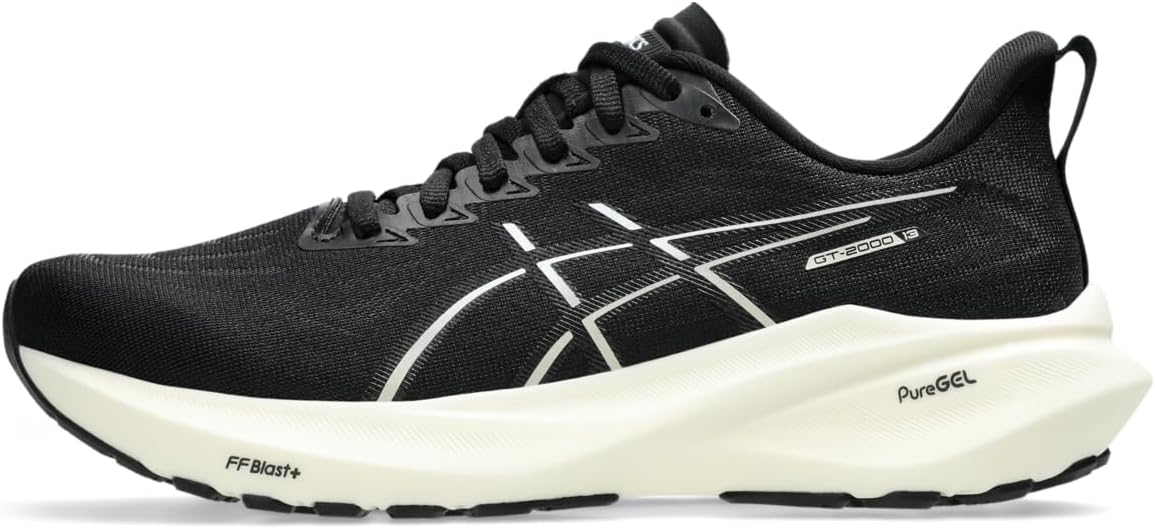 ASICS Women's GT-2000 13 Running Shoe, Black/White, 9 Narrow