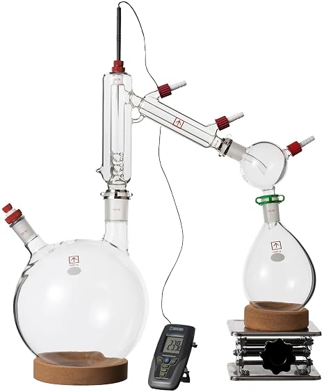 Across International Clear5 Ai 5 L Short Path Distillation Kit with PTFE Adapters & Digital Thermometer, Glass