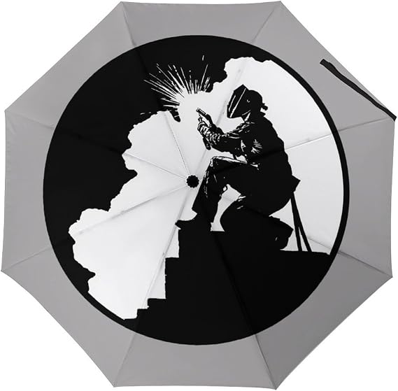 Welder Welding Windproof Travel Umbrella Compact Folding Umbrellas for Rain And Sun