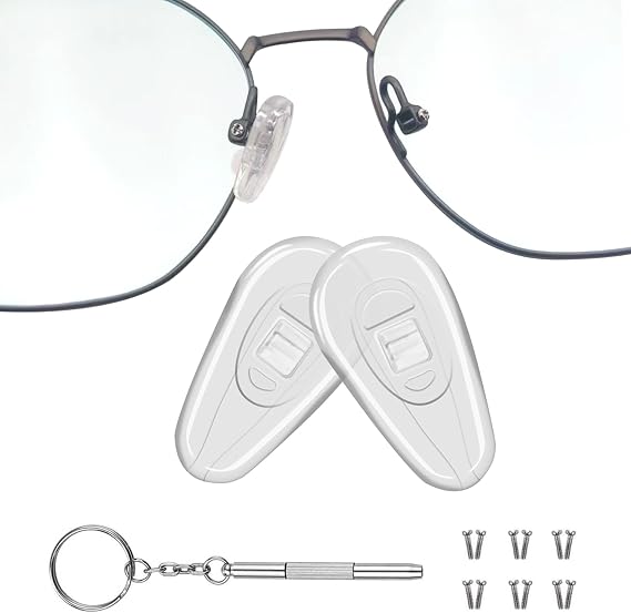 Mr.ZzjOOj Eyeglasses Nose Pads, 15 x 8mm Screw-in Nose Pads for Glasses