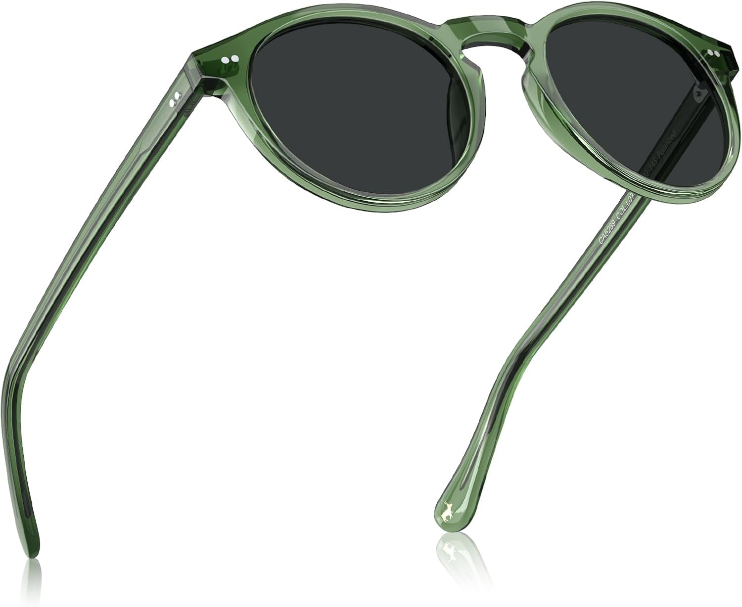 CARFIA Mens Sunglasses Retro Polarised Eyewear UV400 Protection Round Frame in Acetate CA5289
