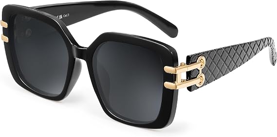 JM Vintage Oversized Square Polarized Sunglasses for Women,Retro Luxury Big Large Sun Glasses UV400