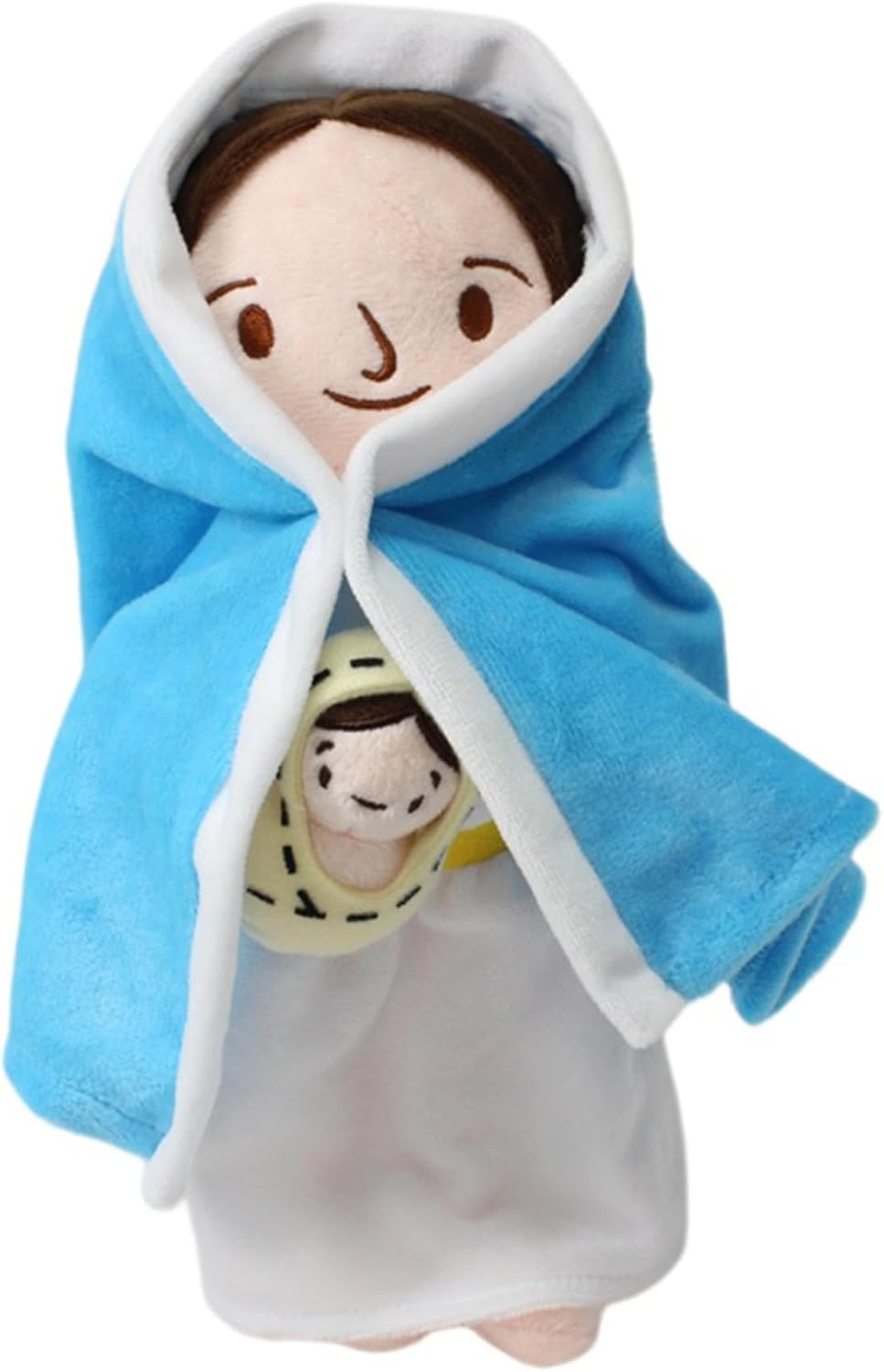 Jesus Plush Doll, 13 Inch Cute Mary with Baby Jesus Doll, Soft Stuffed, Religious Christian Toys for Kids Christening Easter