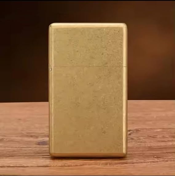 Zorro 538 Thickened Brass Kerosene Lighter Armor Style, Narrow Square Head Design, High-End Collectible Gift Raw Brass knurling