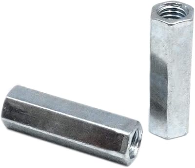 2pcs M10 x 1.5 x 30mm Long Rod Coupling Hex Nut Connector Zinc Plated