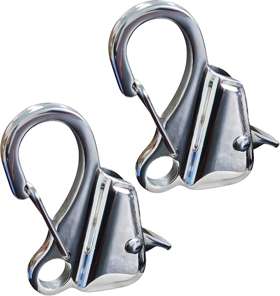 Hook 316 Stainless Steel(2 Pack), Knotless Anchor System with Quick Release Rope(Rope Not Included), Adjustable Cam Cleat Rope Lock,Holds 8000 lb