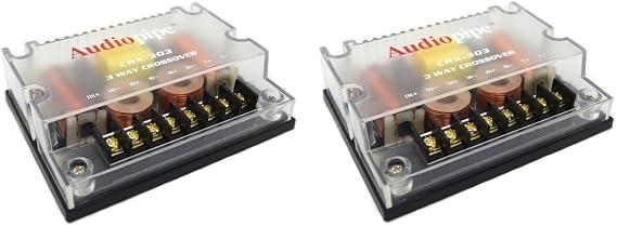 3-Way Crossover CRX-303 300 Watt Passive Crossover Car Audio Tweeter, Set of 2