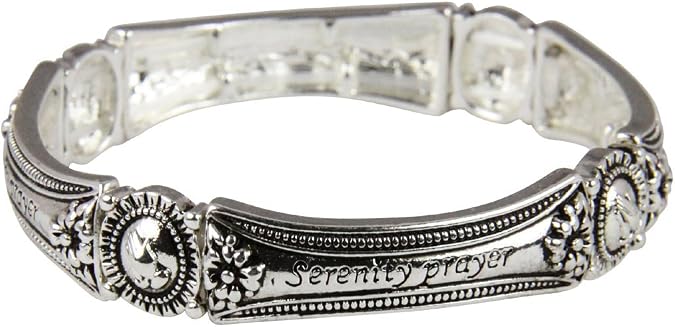 4030337 Serenity Prayer God Grant Me Spoon Style Stretch Bracelet Scripture Christian