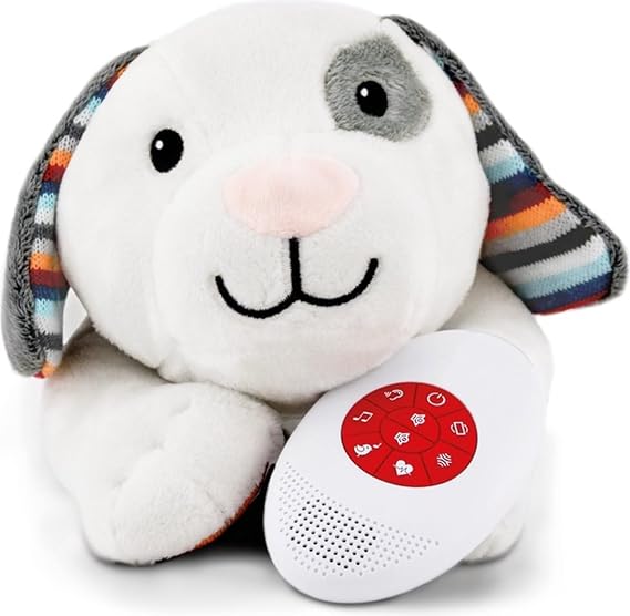 Zazu Dex The Dog Baby Soother - Baby Musical Soft Toy with Heartbeat Sound and White Noise Sleep Aid for Babies and Newborn with Cry Sensor and Shake Activation, 10 min Auto Shut Off