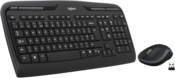 Logitech MK330 Kablosuz Klavye ve Mouse Seti, Multimedya Tuşları, Sıvı Dökülmesine Dayanıklı, 10 m Kullanım Mesafesi, Türkçe Q Klavye, Siyah