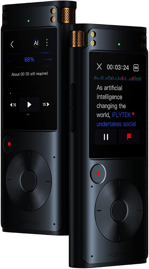 iFLYTEK AI Smart Recorder SR302 Pro, Offline Transcription to Text, Real-time Transcription, Professional-Grade Noise Reduction, 360 Sound Pickup, Smart Editing, 32G Memory, Starry Grey