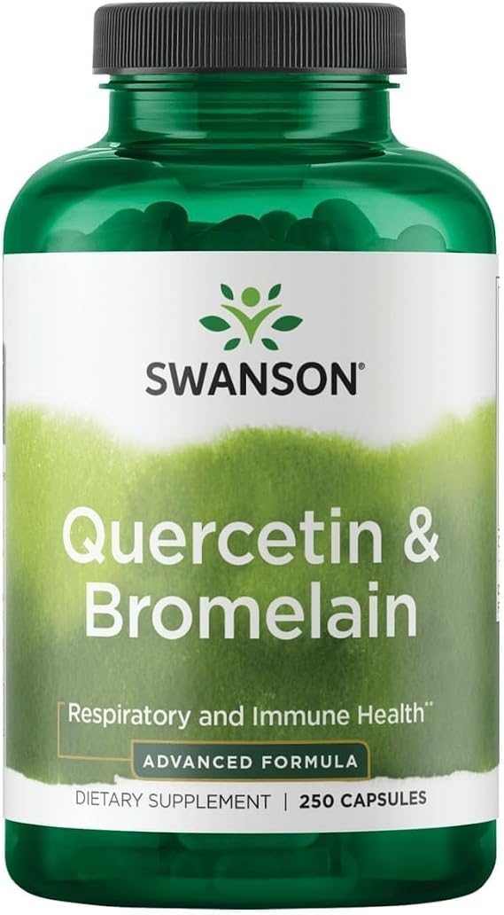 Swanson Quercetin & Bromelain, 250 Capsules, 2 Pack | Combines 250 mg Quercetin with 78 mg Pineapple-Derived Bromelain, Promotes Respiratory Health and Seasonal Immune Support