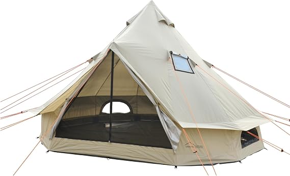 DANCHEL OUTDOOR B2A Portable No Center Pole Bell Tent 13ft/16.4ft
