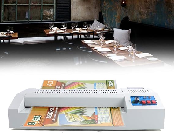 Laminator Machine 12.6-Inch Thermal Laminator Machine for A3/A4 Desktop Laminating Machine 4-Rollers Hot Cold Film Laminators 600W 110V