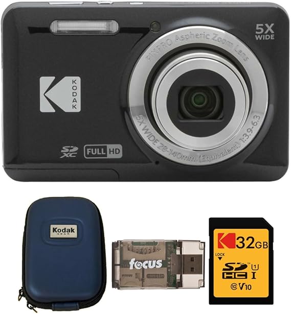 Kodak PIXPRO Friendly Zoom FZ55 Digital Camera (Black) Bundle