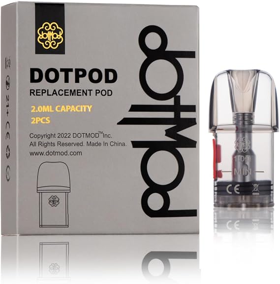 Dotmod dotPod Pro Replacement Pods, Refillable 4-Count 0.6 ohm Mesh Coil Pods for dotPod Pro, Nano & Compatible Kits - Intense Flavour, Side Fill, PCTG Material 0.6Ω 2ml
