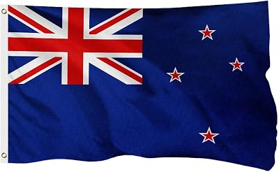 New Zealand Kiwi Flag, 400D Heavy Duty Polyester, Double-Sided Printing, Quadruple Stitched Fly Hem, Fade Resistant, 2 Brass Grommets, National Flag of New Zealand for Home Outdoor 3x5 Ft