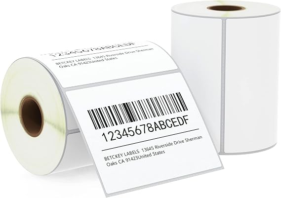 BETCKEY - 4" x 3" (102 mm x 76 mm) Thermal Labels, [2 Roll/1000 Labels]