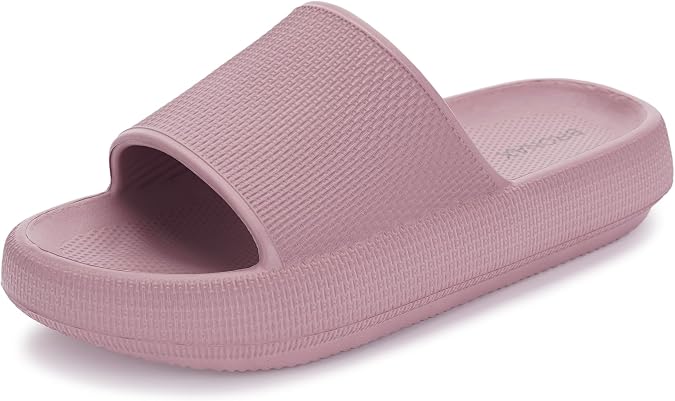 BRONAX Cushioned Thick Sole Pillow Slippers for Women and Men Y10 | Cloud-Like Soft Sole, Foot Pain Relief, EVA Platform Sole, Indoor Outdoor Slides, Waterproof Shower Ready, Quick-Drying