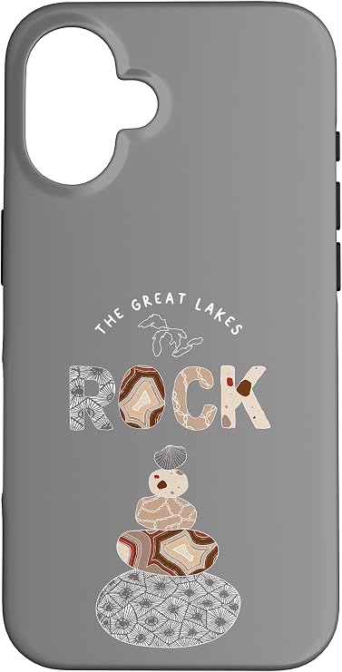 Great Lakes Rock Colored Rock Stack Petoskey Stone Agate Case for iPhone 16
