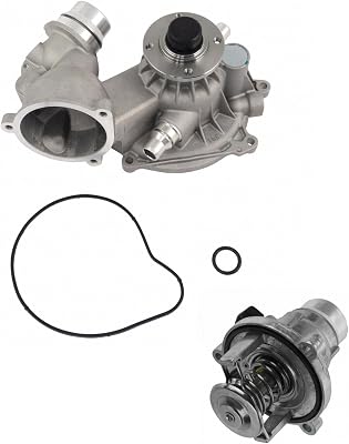 Engine Water Pump and Thermostat Assembly Compatible with 2004-2005 BMW 545i 645Ci 2003-2005 745i 745Li 2004-2006 X5