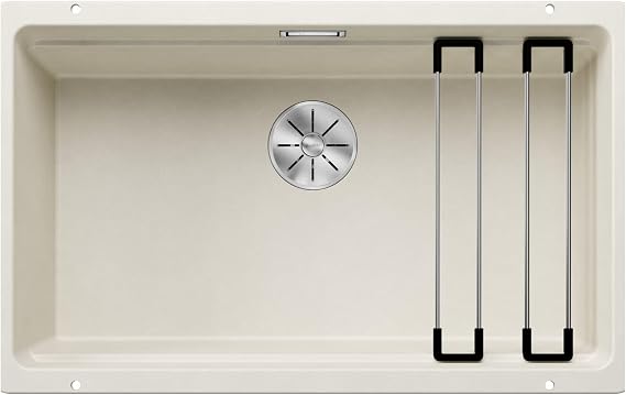 BLANCO ETAGON 700-U | SILGRANIT Sink in Soft White | Installation Type: undermount Installation | for 80 cm Wide Base cabinets | System Concept with Versatile ETAGON Rails | [73x46x21.2 cm]