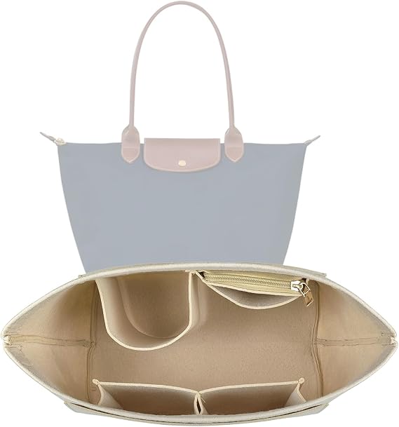 Lckaey tote bag Organizer Insert for le pliage purse insert Large handbag inserts large tote bag organizer insert 1032beige-L