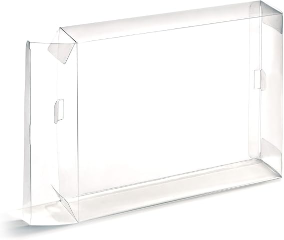 CHILDMORY 10Pcs Clear Box Case Sleeve CIB Protector Compatible for SNES N64 Games Cartridge Box