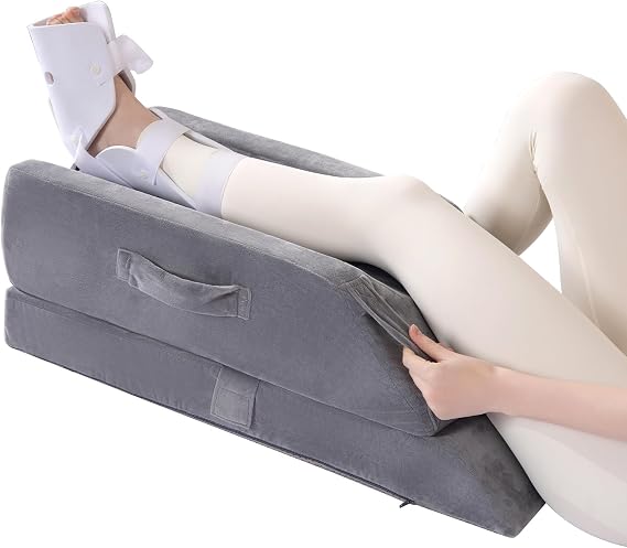 Leg Elevation Pillow Wedge Leg Elevating Pillow for After Surgery Blood Circulation Ankle Foot Swelling Knee Surgery Recovery Foam Adjustable 4-Height Feet Legs Support Pillows