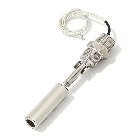 Liquid Level Sensor Switch Water Level Switch, Side Mounted Water Floating Sensor Switch, Solid Stainless Steel Sensor Switch 1/2NPT Male Thread DC0-110V