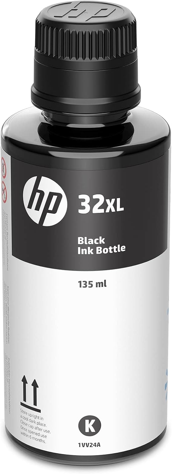 HP 32XL | Ink Bottle | Black | Up to 6000 Pages per Bottle| Works Smart Tank Plus 651 and Smart Tank Plus 551 | 1VV24AN | Packaging May Vary