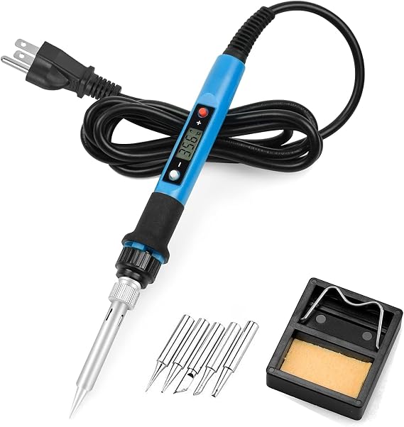 80W Soldering Iron Kit,Digital LCD Solder Gun Adjustable Temperature Controlled and Fast Heating Ceramic Thermostatic 110V for Electronic Jewelry