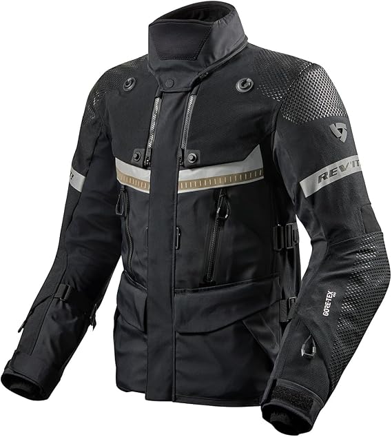 REV'IT! Men's Dominator 3 GTX Adventure Touring Motorcycle Jacket (Black - 2X-Large)