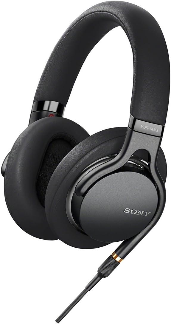 Sony MDR-1AM2 B Headphones B: High Resolution Sealed Foldable, Detachable CableBalanced Connection, ↔4.4 Cable Included, Remote ControlMicrophone, 2018 360 Reality Audio Certified Model, Black MDR-1AM2 B