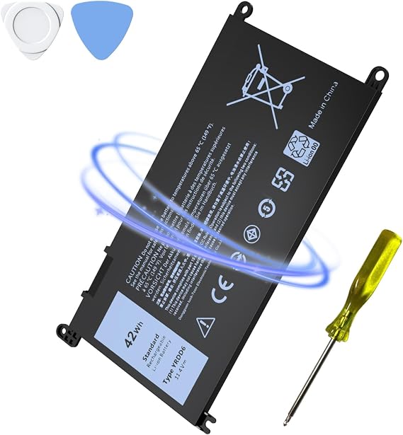 42Wh YRDD6 Laptop Battery Compatible with Dell Inspiron 15 5480 5481 5482 5485 5490 5491 5493 5584 5581 5585 5590 5591 5593 5594 5598 14 3310 3491 3493 3501 3582 3583 3584 3593 3793 7586