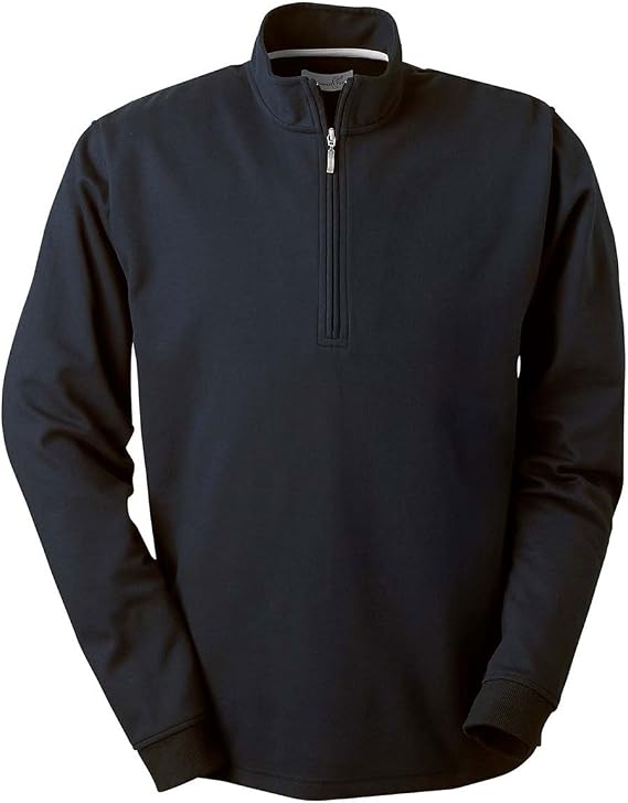 Ashworth 4747C Men's Micro Brushed Half-Zip Jacket-Men's Athletic Jackets-4XL-Black
